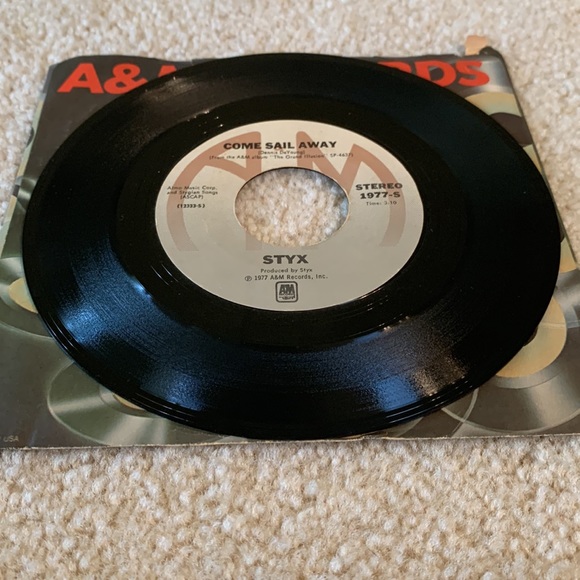 Vintage Styx 7” Vinyl Record, 1976/1977, Come Sail Away, A & M Record’s - Picture 3 of 7
